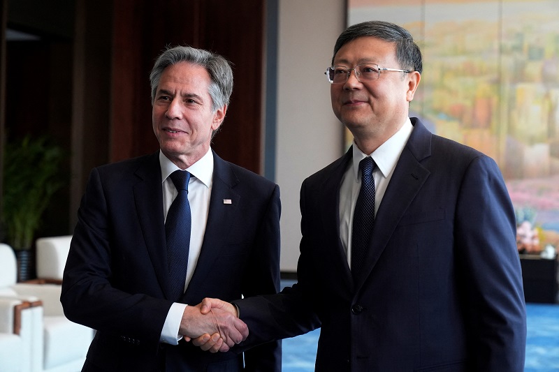 美国国务卿安东尼·布林肯在上海会见上海市委书记陈吉宁