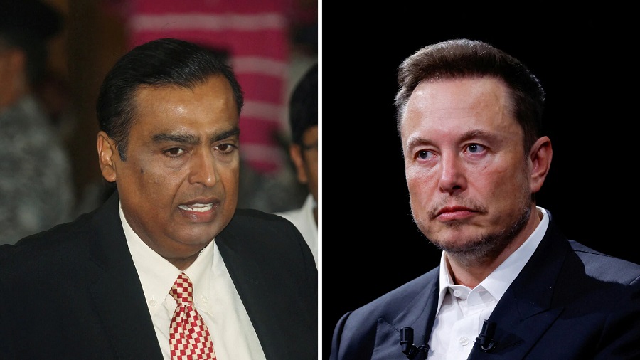 穆克什·安巴尼(Mukesh Ambani)与埃隆·马斯克(Elon Musk)