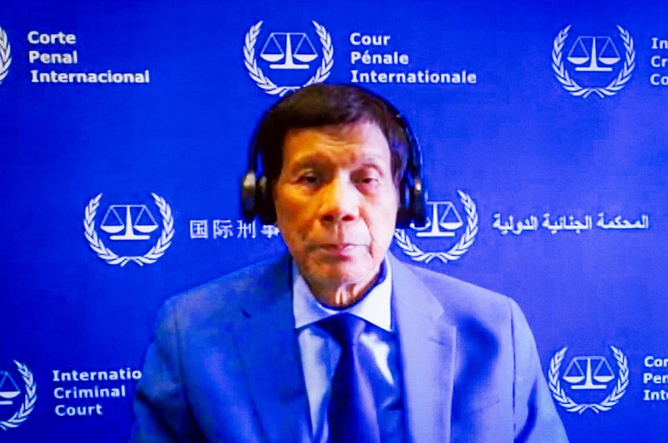 前菲律宾总统罗德里戈·杜特尔特（Rodrigo Duterte）首次在国际刑事法院（ICC）出庭