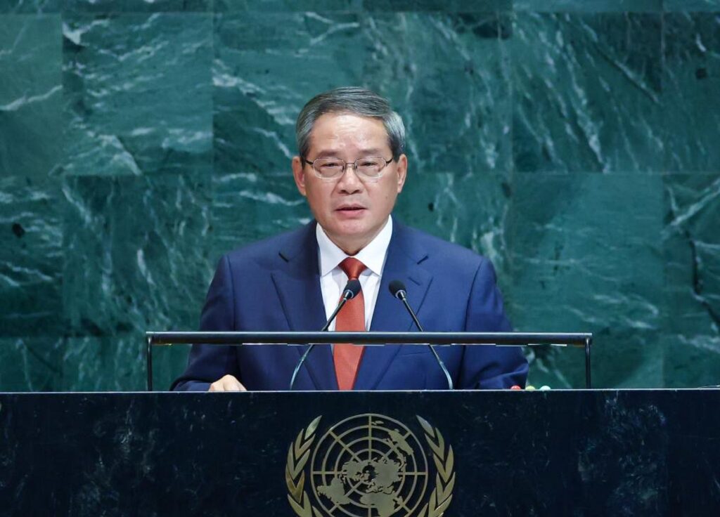中国国务院总理李强在纽约联合国总部出席第80届联合国大会一般性辩论并发表讲话