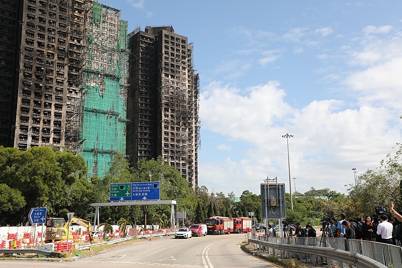 香港大埔宏福苑火灾后外景