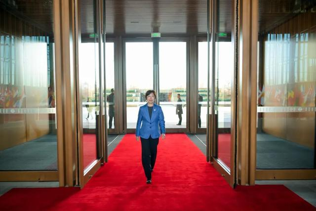 邹加怡走进亚投行总部大楼