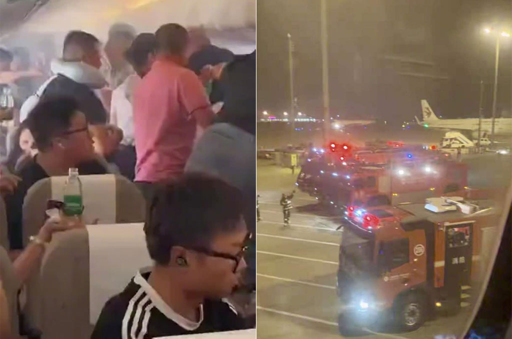 北京飞往上海的中国东方航空MU5128航班在落地后发生客舱冒烟