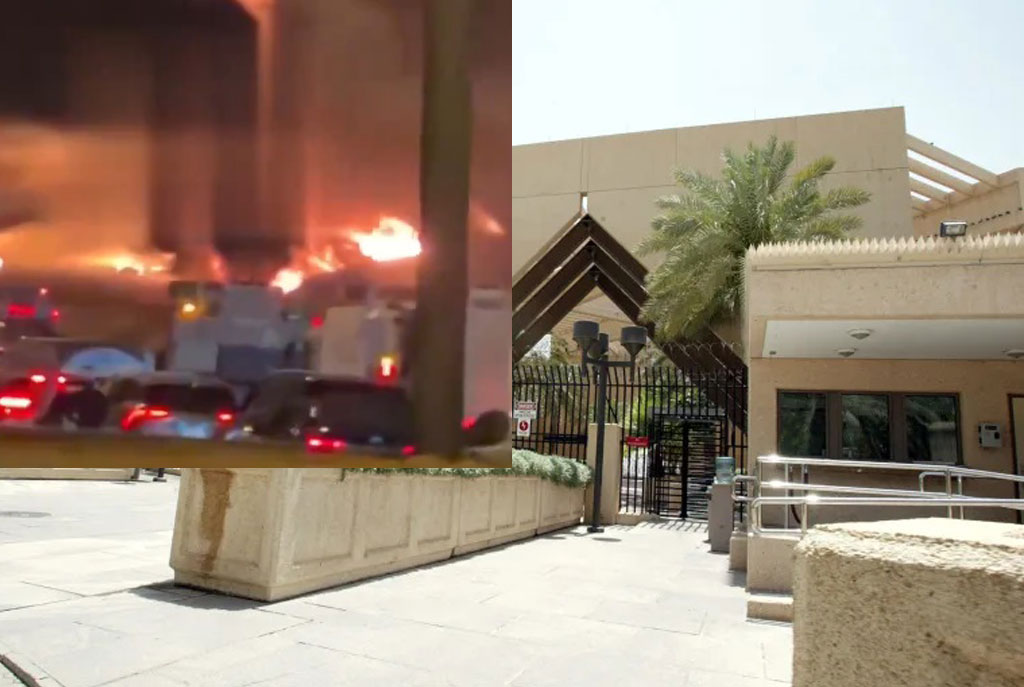 美国驻沙特阿拉伯首都利雅得大使馆遭到伊朗无人机袭击，并发生火灾